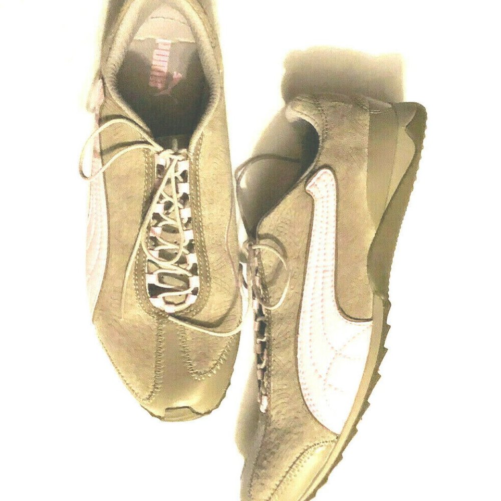 Shoes athletic womens new size 8M Puma leather man made materials laces beige